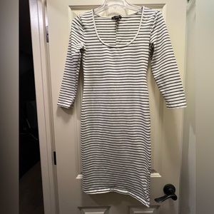 Forever 21 3/4 sleeve stripe dress